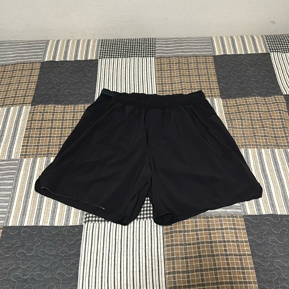 Black athletic lululemon shorts